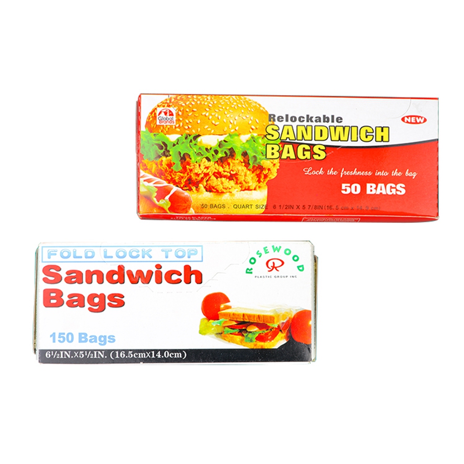 Food Grade Transparent Plastic sandwich bags 80ct/150ct